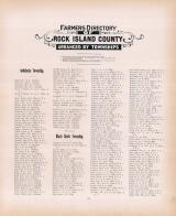 Rock Island County Farmers Directory - Andalusia and Black Hawk Townships, Rock Island County 1905 Microfilm and Orig Mix
